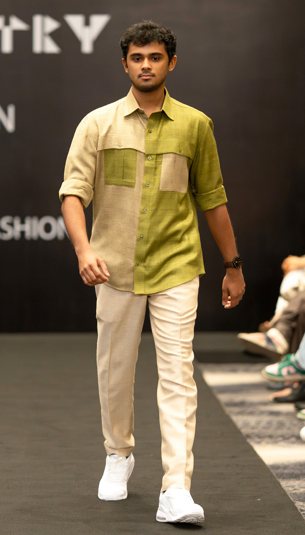 Sandstone Satin Panel Shirt