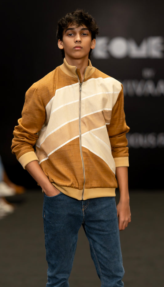 Rust & Cream Motion Zip Jacket