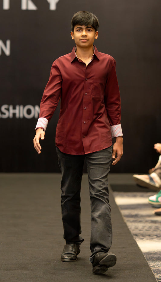 Maroon Classic Poplin Shirt