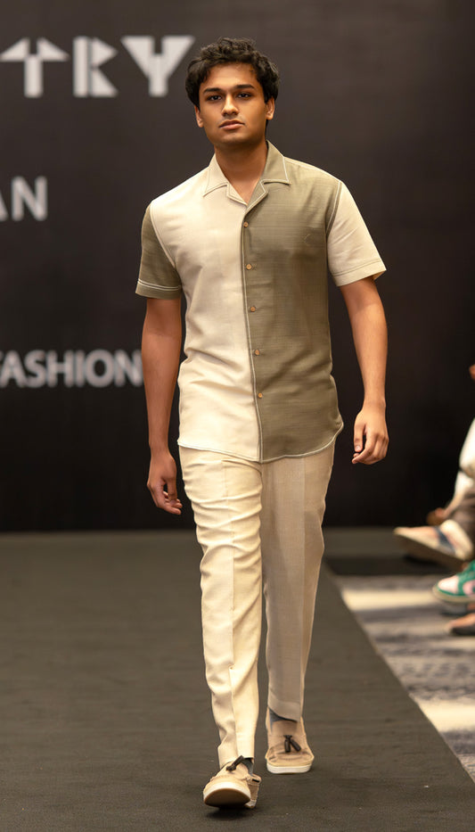 Dual-Toned Linen Shirt