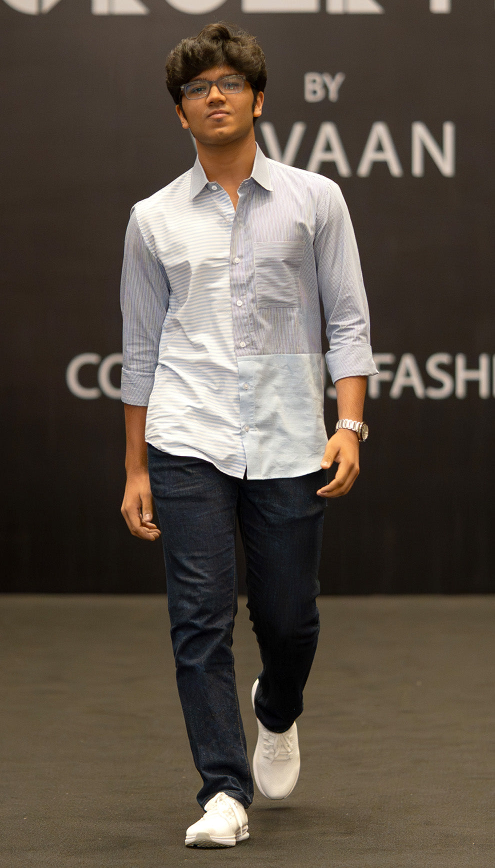 Skyline Stripe Patchwork Shirt