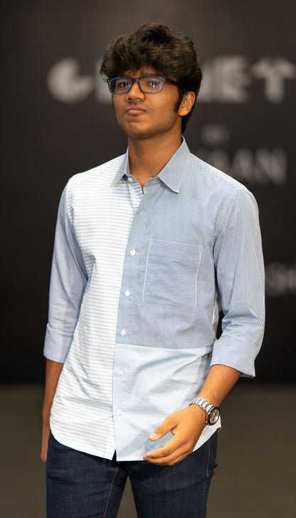 Skyline Stripe Patchwork Shirt