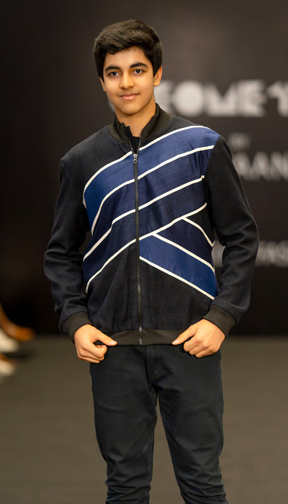 Midnight Echo Upcycled Bomber