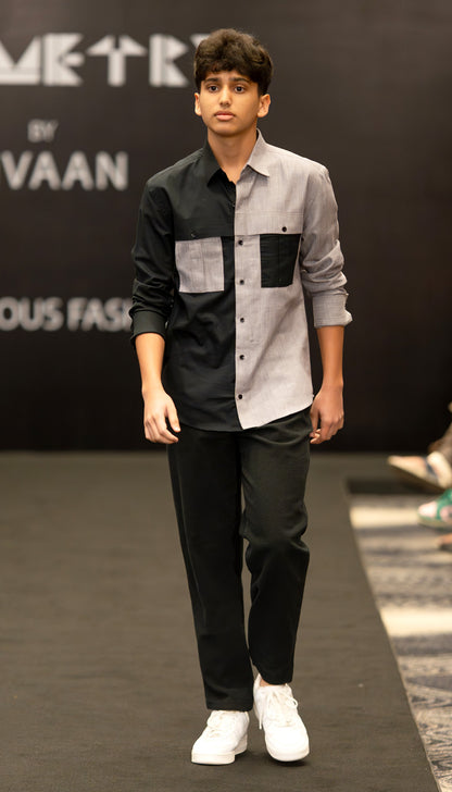 Monochrome Panel Shirt