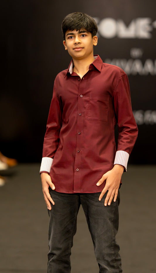 Maroon Classic Poplin Shirt