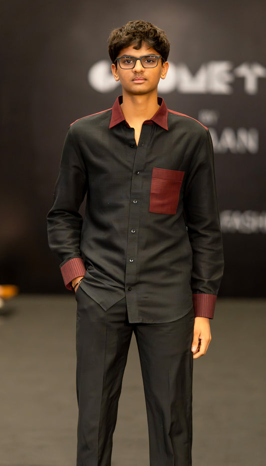 Ebony Wine Contrast Shirt