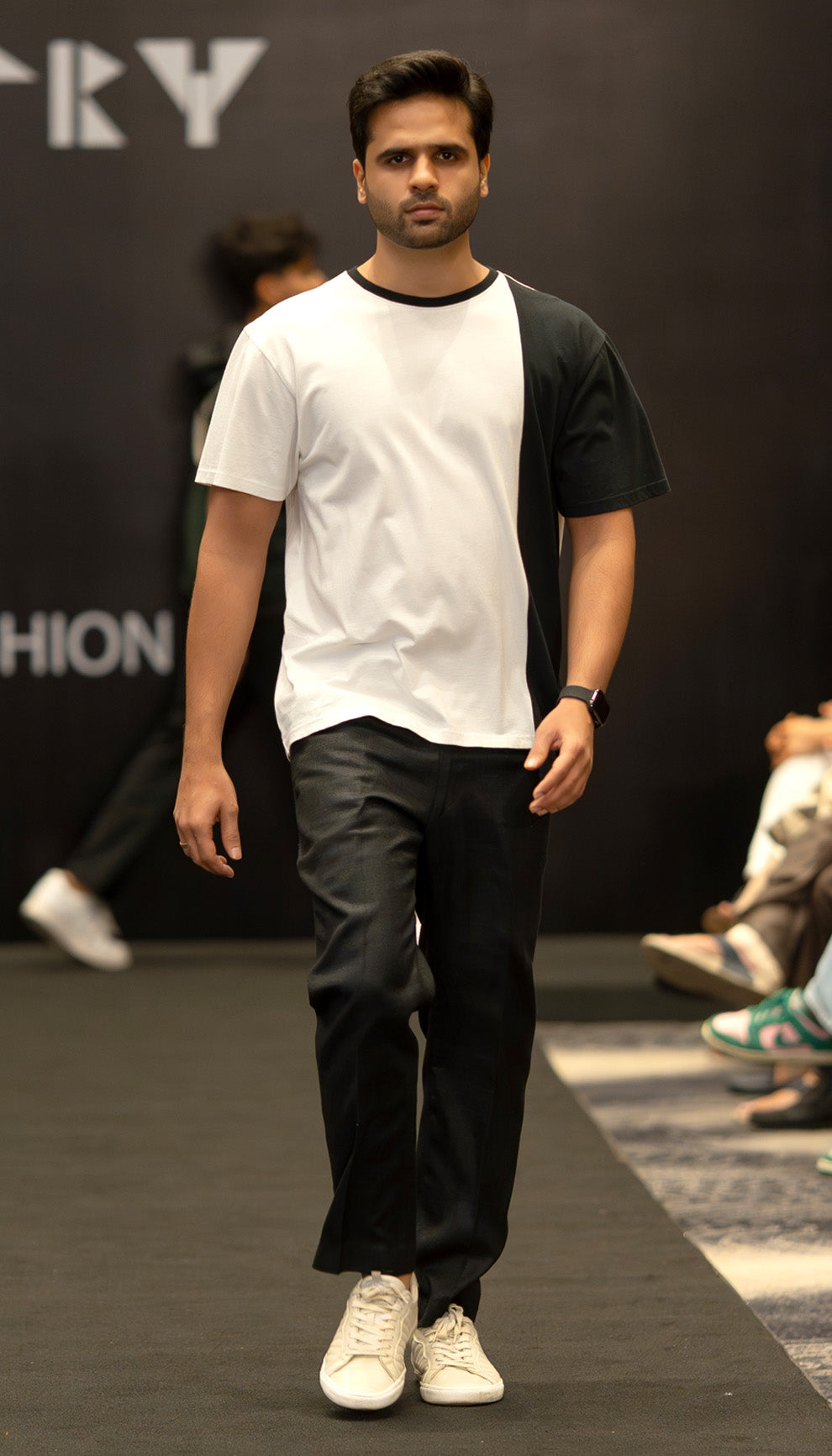 Monochrome Split T-Shirt