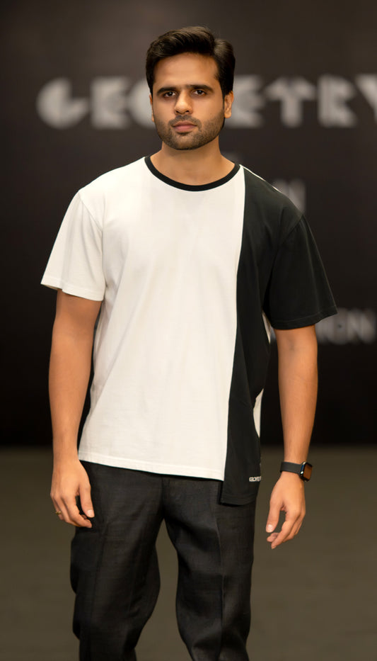 Monochrome Split T-Shirt