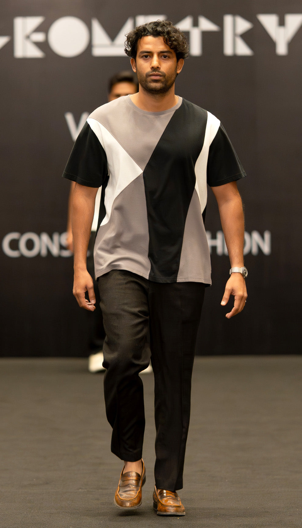 Tri-Tone Geometric T-Shirt
