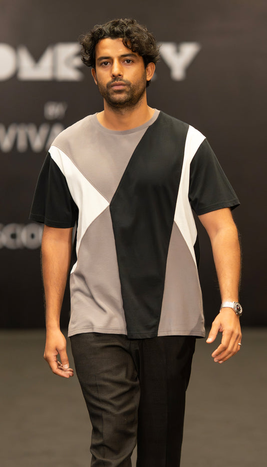 Tri-Tone Geometric T-Shirt