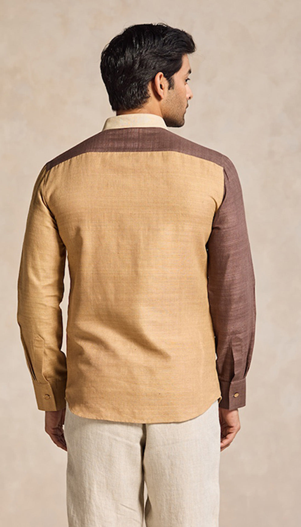 Colorblock Panel Shirt – Earth Tones