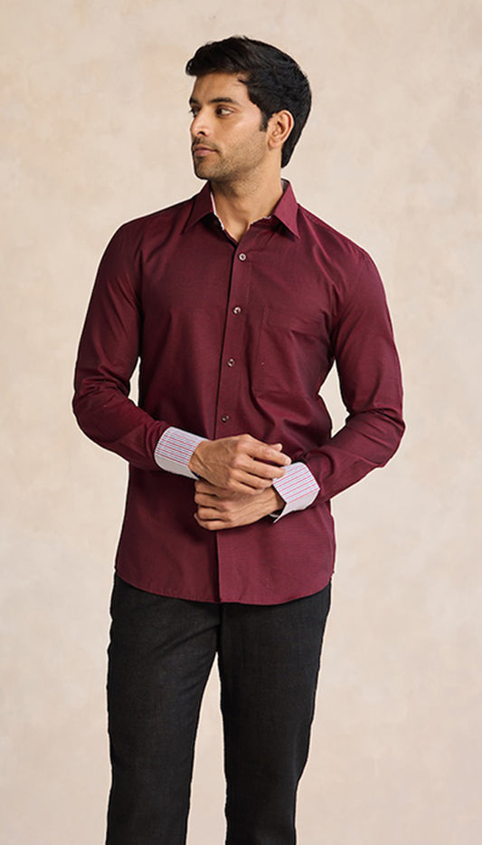 Maroon Classic Poplin Shirt