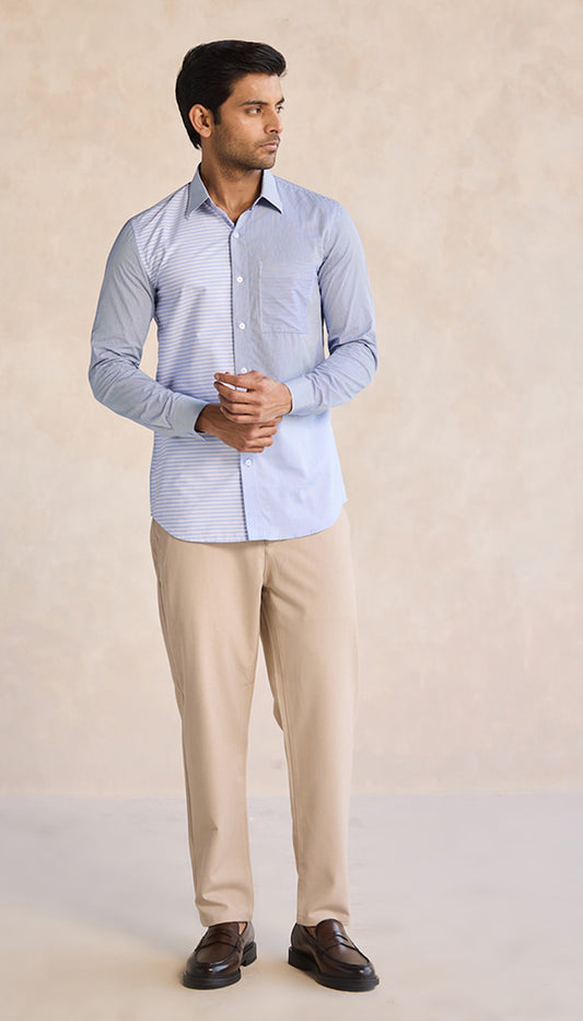 Skyline Stripe Patchwork Shirt