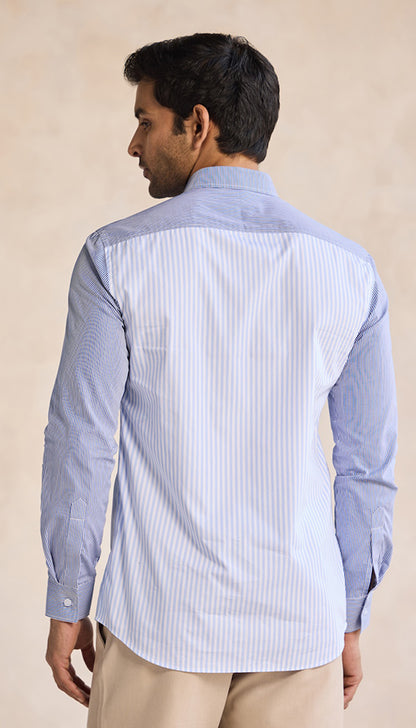 Skyline Stripe Patchwork Shirt