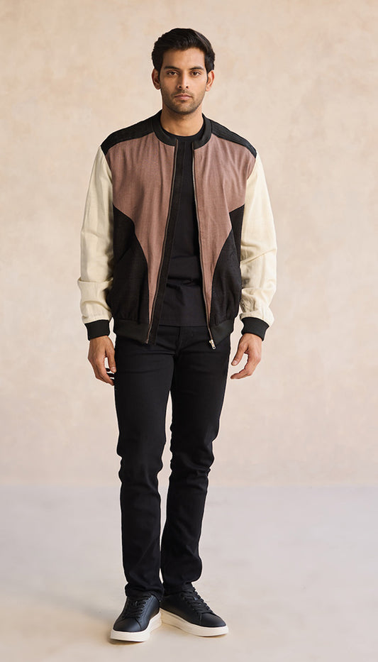 Cocoa Prism Bomber Jacket