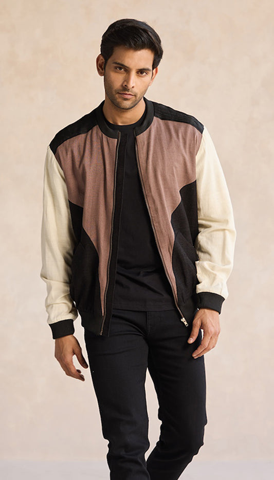 Cocoa Prism Bomber Jacket