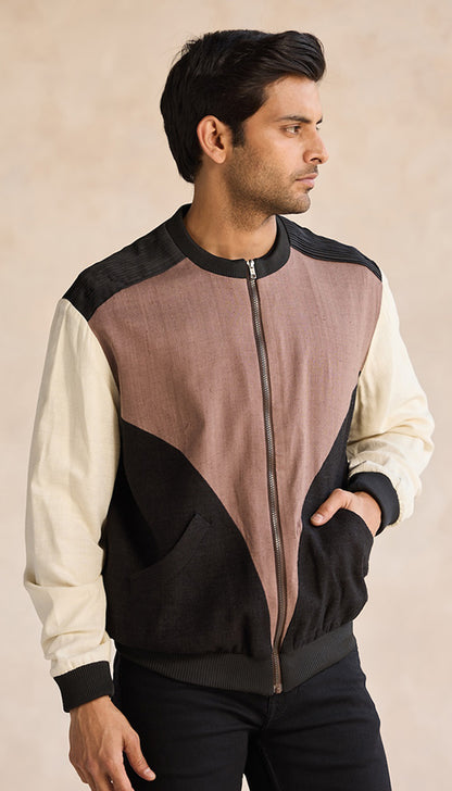 Cocoa Prism Bomber Jacket