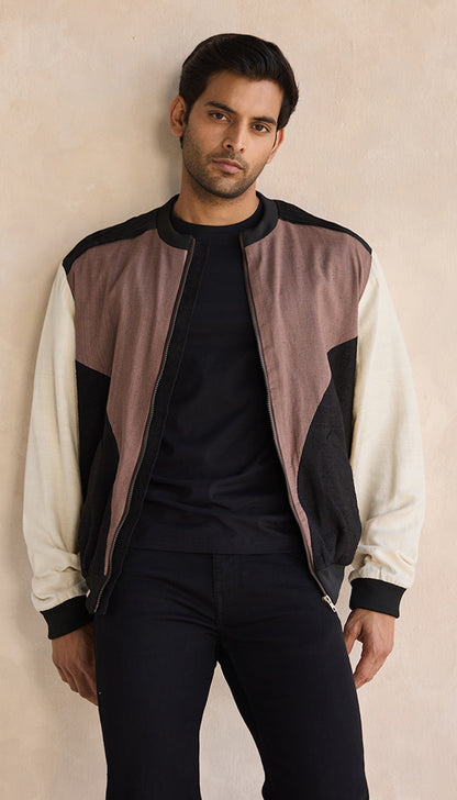 Cocoa Prism Bomber Jacket