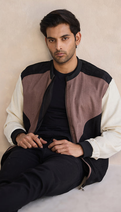 Cocoa Prism Bomber Jacket